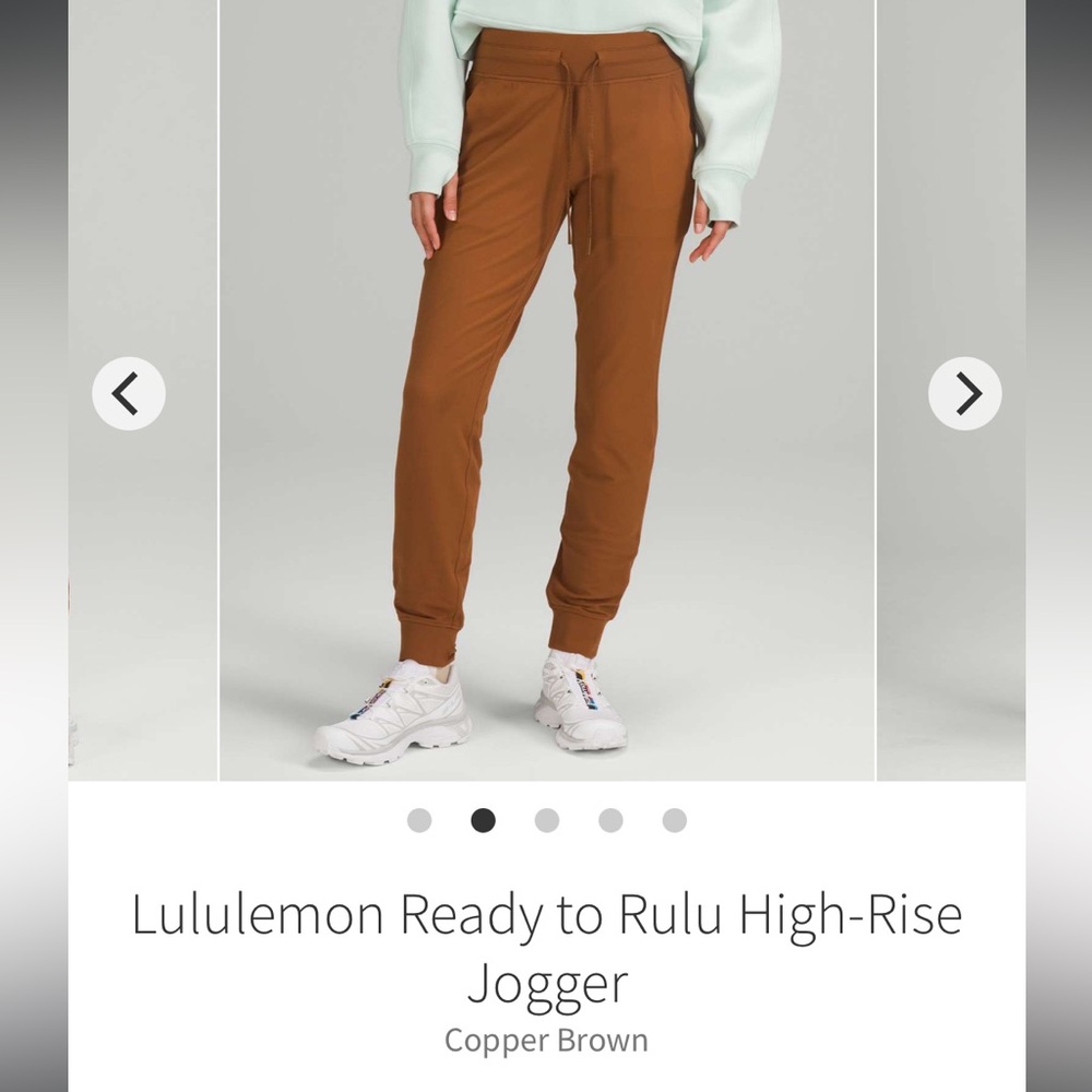 Lululemon Discontinued Ready to Rulu High Rise Joggers in Copper Brown size 6